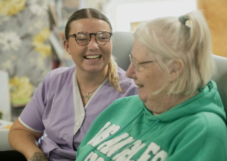 Specialty Nursing Services caregiver with an elderly patient at home in Utah